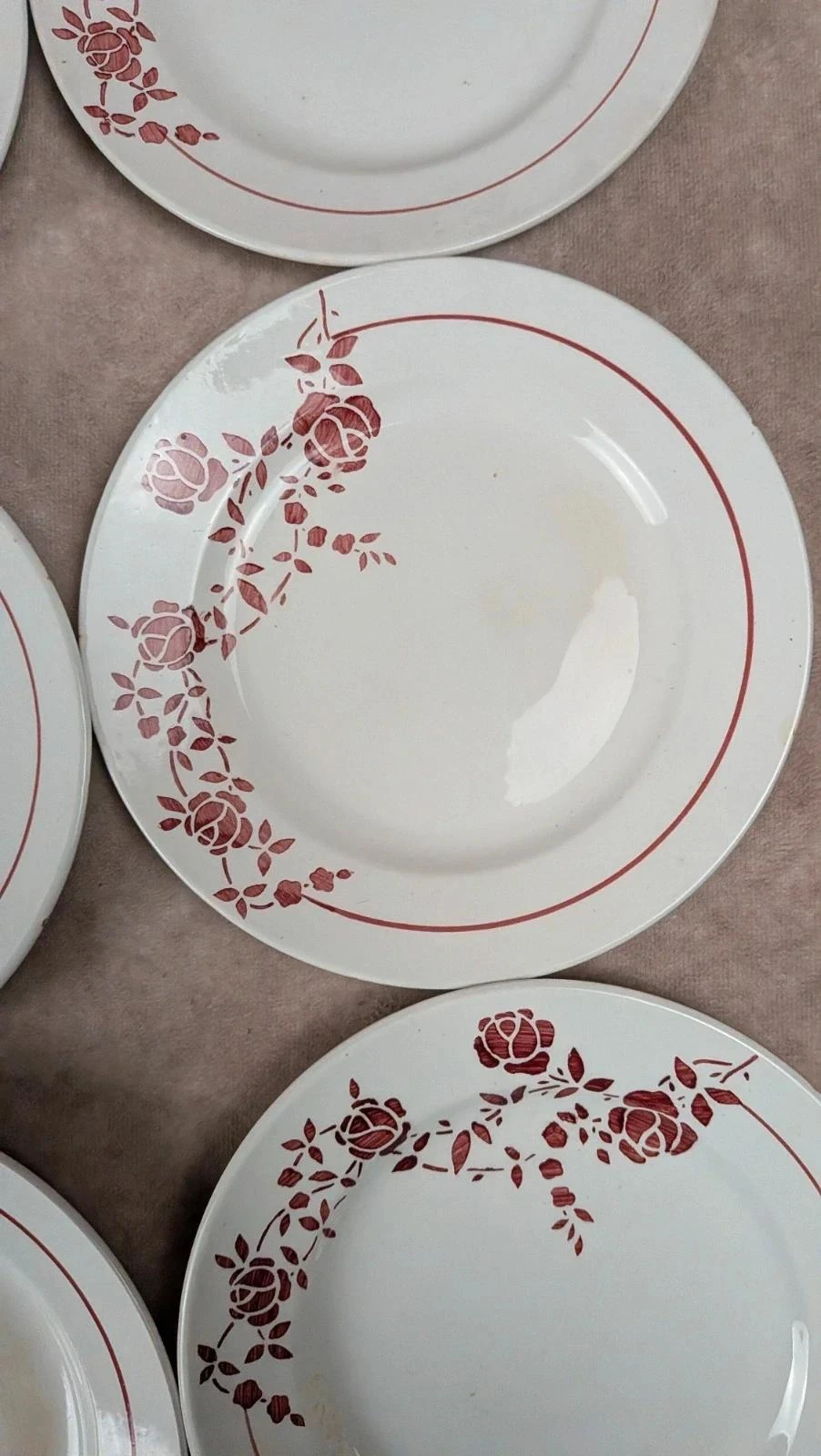 Conjunto de 6 pequenas pratos de meio porcelana Saint-amand modelo Marcel – photo 7